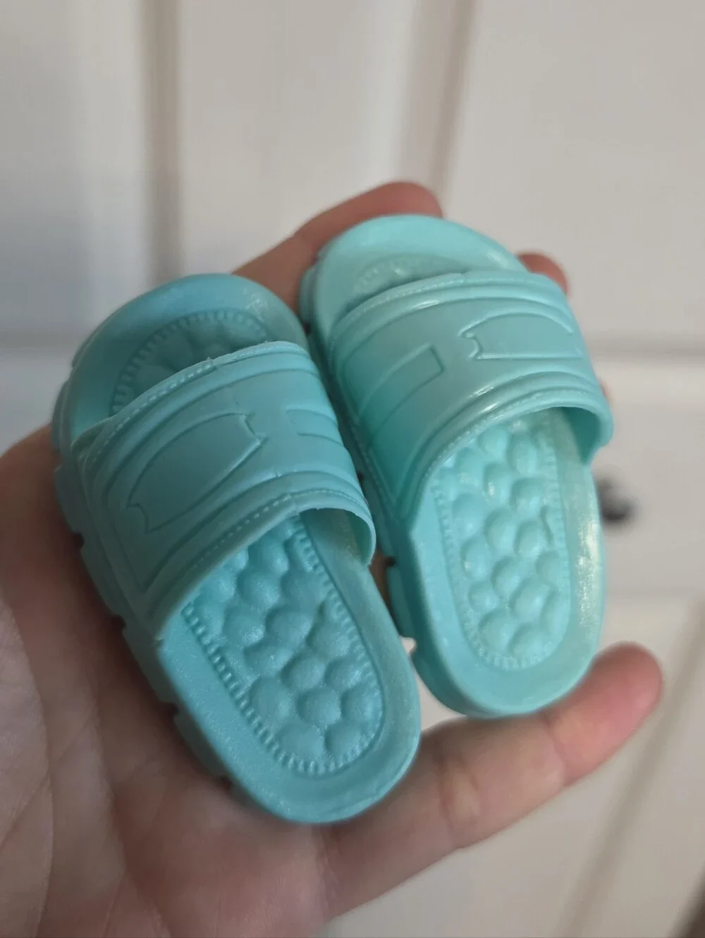 18 inch doll Aqua Slide Sandals - Light Teal american girl doll size